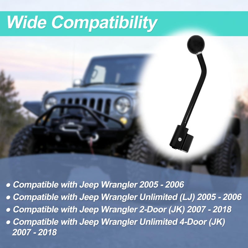 WEST ORGIN 46200 Shifter Accessory, Shifter Stick Replacement for B & M Compatible with 07-18 Jeep Wrangler TJ & JK Shifter with 6 Speed Manual Transmission, 1 Pack - Image 5